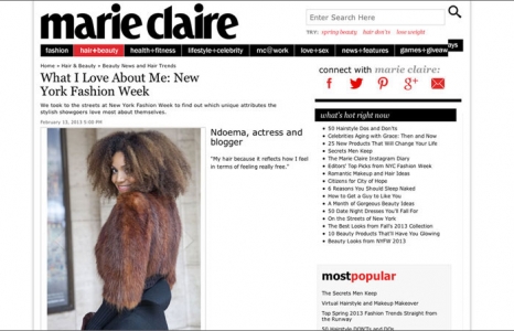 Marie Claire: What I Love About Me