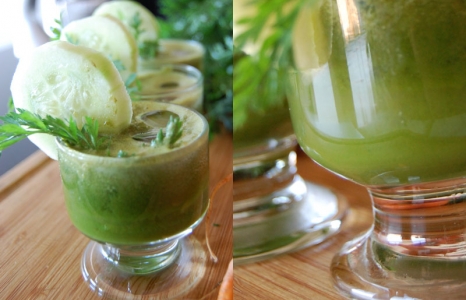 Jugo Verde con pepino y espinacas
