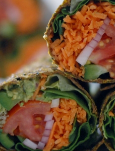 Raw Vegan Gluten-free Guacamole Wrap