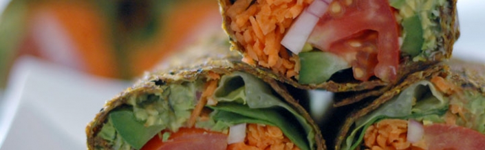 Raw Vegan Gluten-free Guacamole Wrap