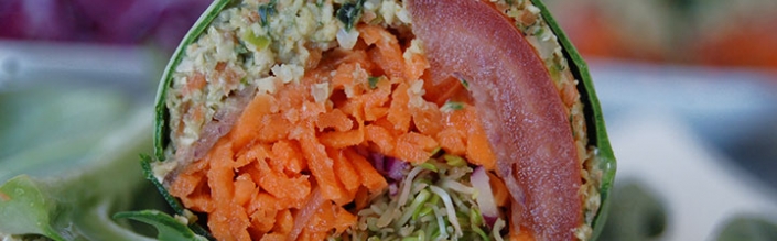 Raw Vegan Falafel Burger Wrap
