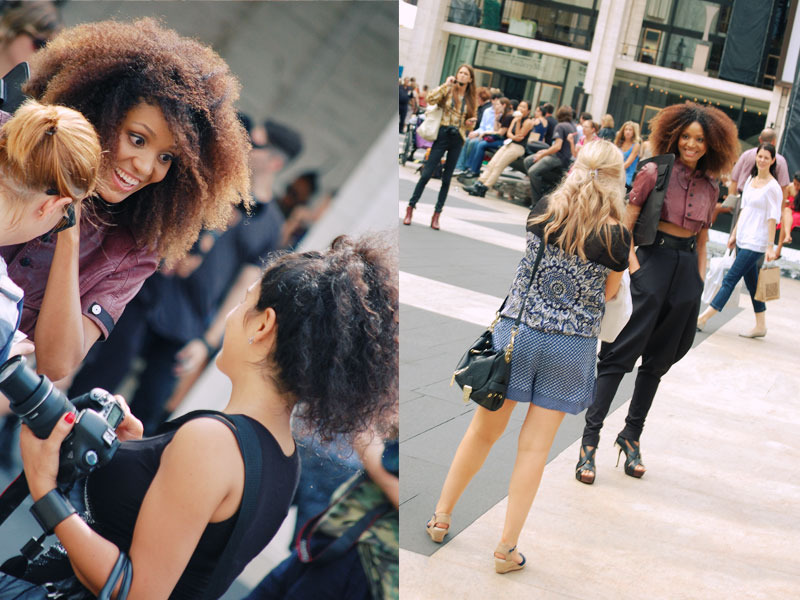 Ndoema The Global Girl is assailed by photographers as she arrives at the Lincoln Center during New York Fashion week