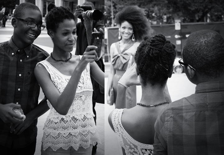 The Global Girl: Ndoema meets her fans outside the tents at New York Fashion Week