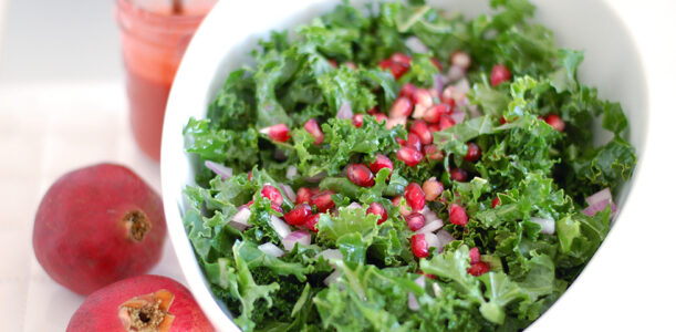 Raw Kale and Pomegranate Salad