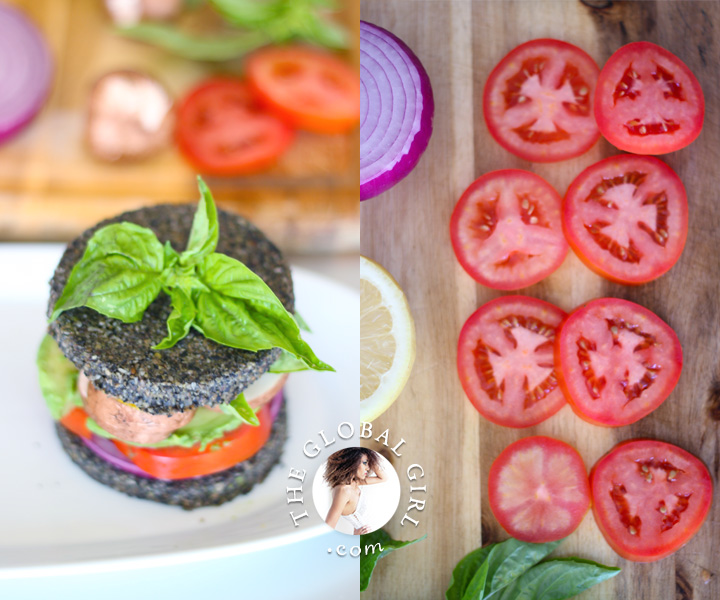 Avocado sandwich in raw black sesame Bread. This raw food recipe is 100% vegan, wheat free, gluten free, oil free and totally delicious.