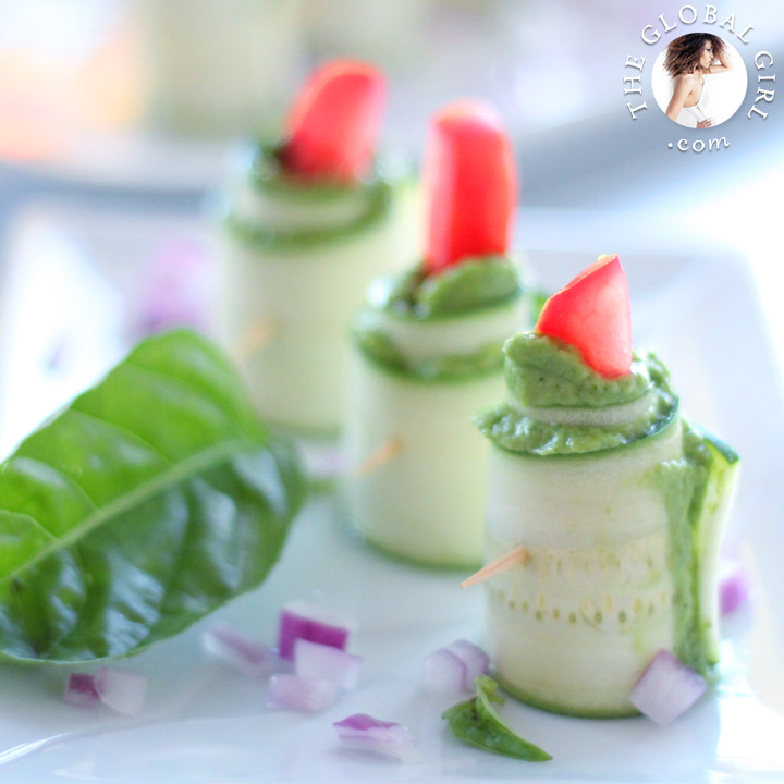 Zucchini Roll Ups With Herbed Macadamia Cheese. 100% raw, vegan, gluten free, dairy free and oil free | The Global Girl Raw Food Recipes