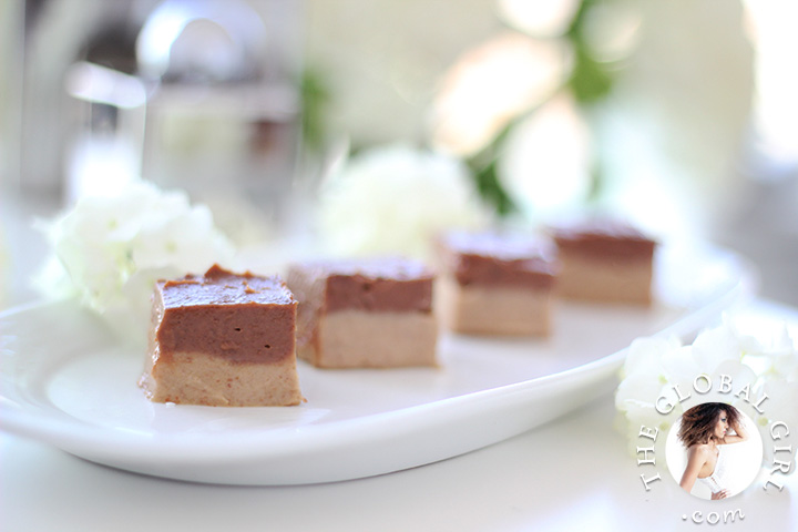 Chocolate Caramel Durian Fudge Brownies. 100% raw, vegan, gluten free, dairy free and nut free. The ultimate healthy decadent dessert!