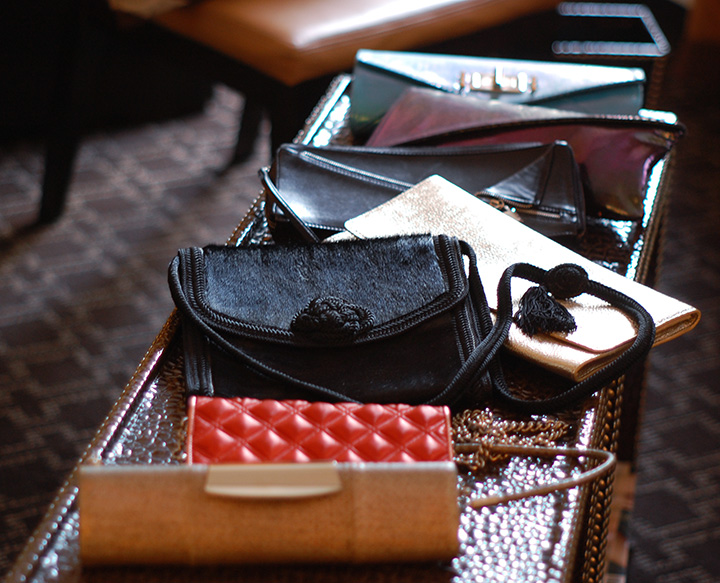 The Global Girl Daily Style: Bags and clutches by Sergio Rossi. Marc Jacobs. Emanuel Ungaro. Gerard Darel. Karen Millen. Gotham Decay| Empire Hotel during New York Fashion Week Fall 2014.