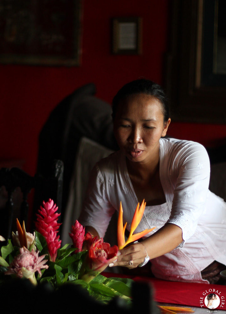 The Global Girl Travels: Exotic getaway in Canggu Beach, Bali. The ancient art of Balinese ornaments, gebogan (flower offerings) and janur (palm leaf) arrangements, plays a central part in the island’s way of life.