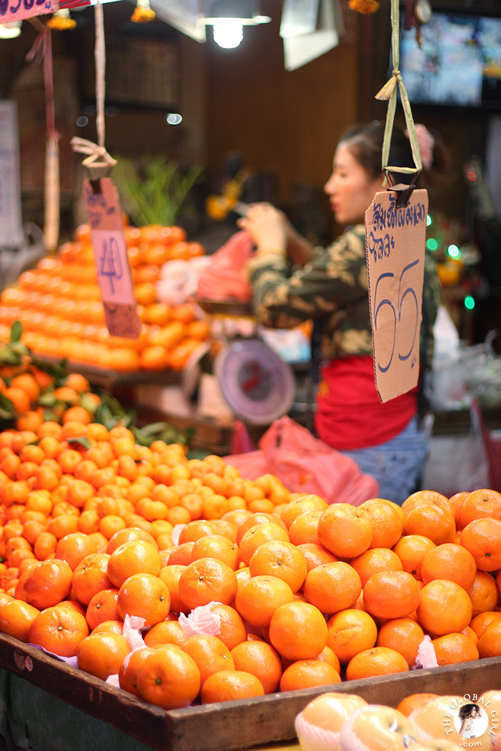 The Global Girl Travels: Shopping for fresh produce at Khlong Toey market in Bangkok, Thailand.