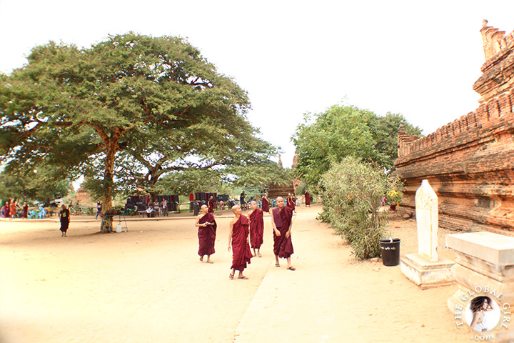 The Global Girl Travels: Burmese Monks at Shwe Sandaw Paya Padoda in Bagan, Myanmar.