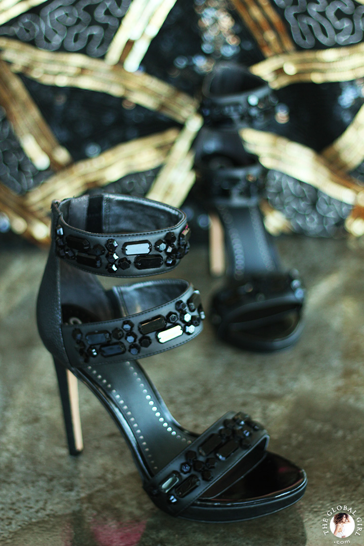 The Global Girl Styling Tips: How to rock Sam Edelman edgy jewel-embellished platform sandals.