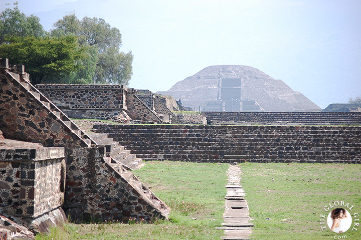 The Global Girl Travels: Temple of Quetzalcoatl, Feathered Serpent, in Teotihuacan, Mexico.