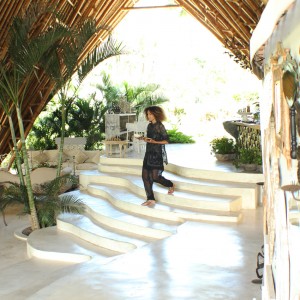 The Global Girl Travels: Ndoema enjoys a tropical breakfast at Glamping Hub's luxury glamping tents in Ubud, Bali.