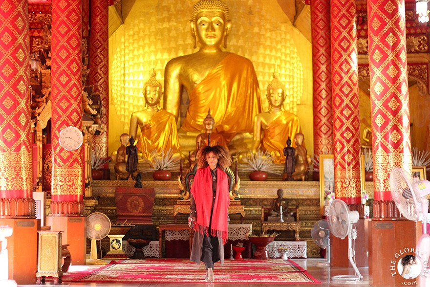 The Global Girl Travels - Thailand: Ndoema at Wat Sri Suphan, one of Chiang Mai's most spectacular sacred sites.