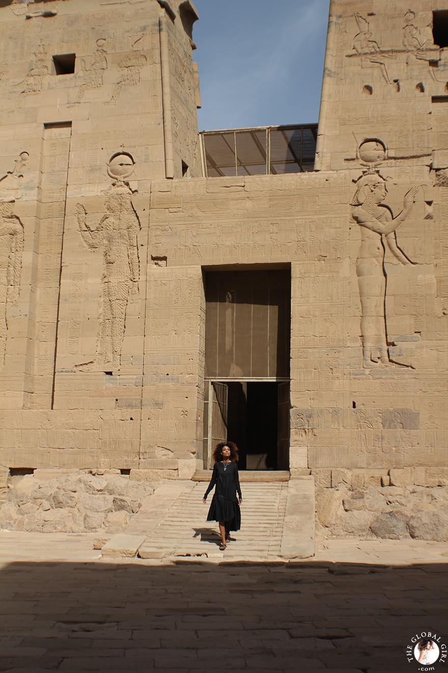 The Global Girl Travels: Ndoema at the Philae Temple in Aswan, Egypt.