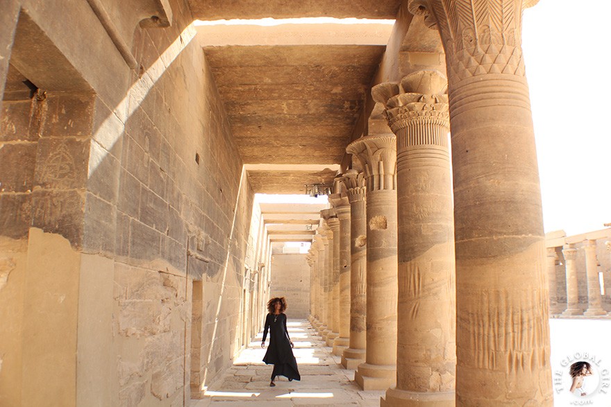 The Global Girl Travels: Ndoema at the Philae Temple in Aswan, Egypt.