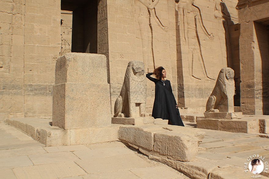 The Global Girl Travels: Ndoema at the Philae Temple in Aswan, Egypt.