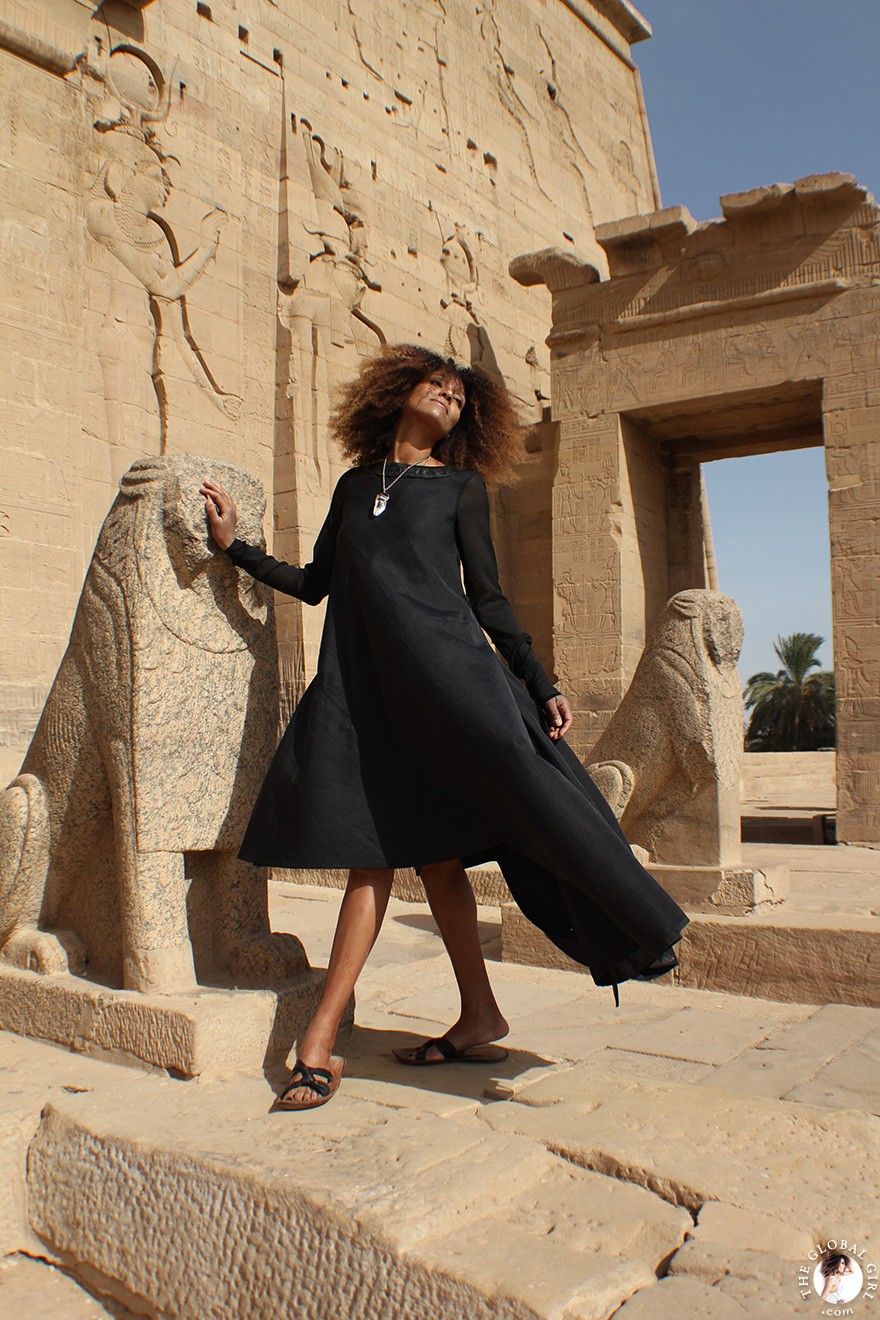 The Global Girl Travels: Ndoema at the Philae Temple in Aswan, Egypt.