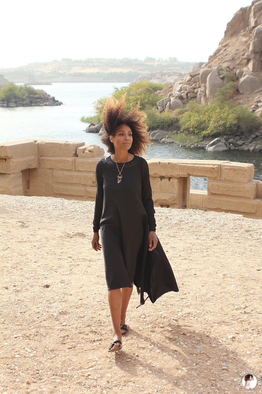 The Global Girl Travels: Ndoema at the Philae Temple in Aswan, Egypt.