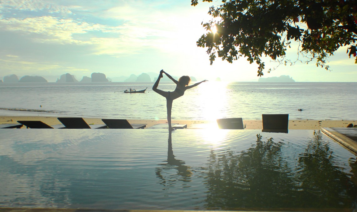 The Global Girl Travels: Ndoema greets the sunrise with centering meditation and yoga at Koh Yao Noi, Thailand.