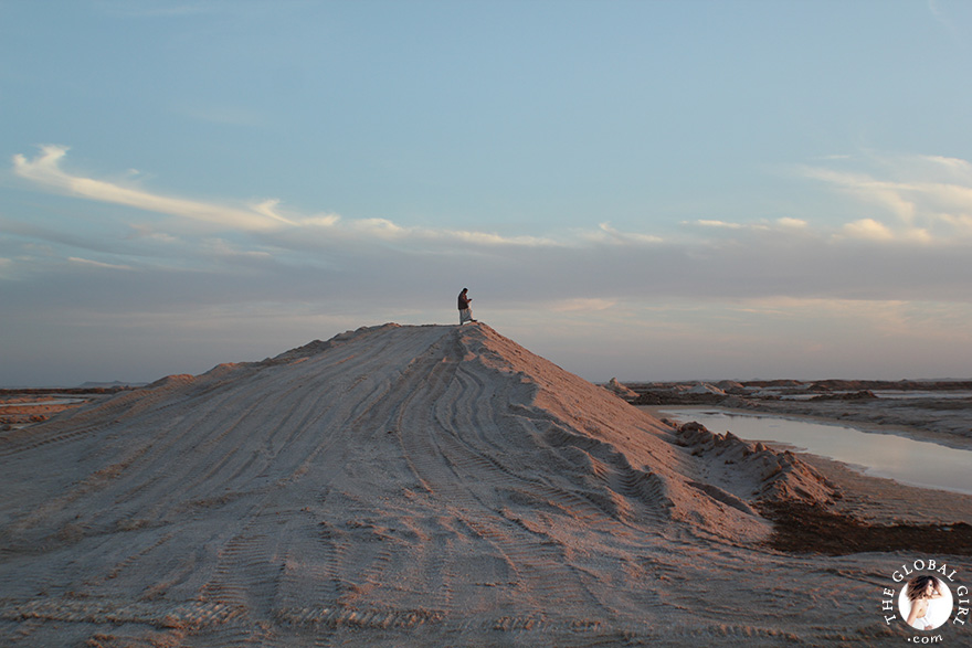 The Global Girl Travels: Sunset at a local salt mine, at Siwa Oasis, Egypt.