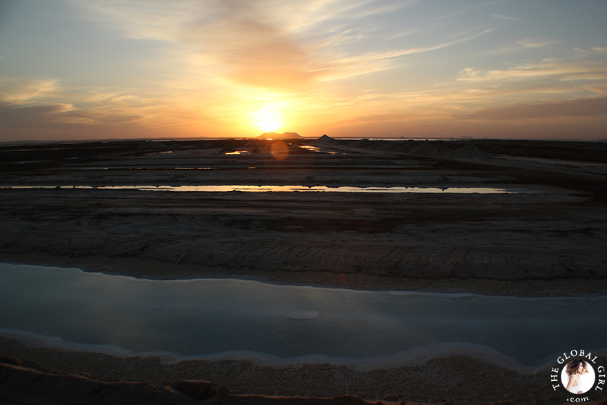 The Global Girl Travels: Sunset at a local salt mine, at Siwa Oasis, Egypt.