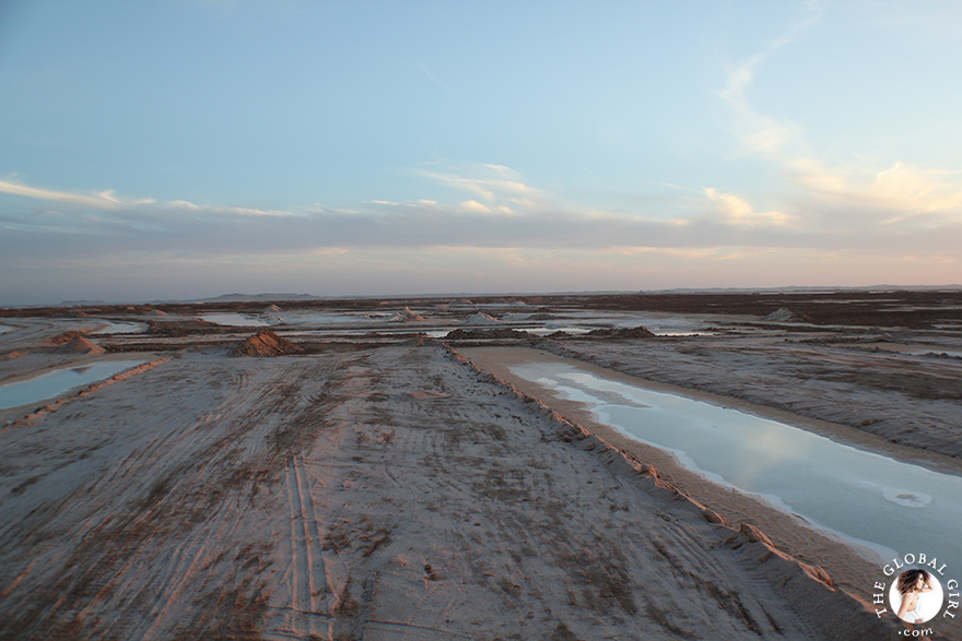 The Global Girl Travels: Sunset at a local salt mine, at Siwa Oasis, Egypt.