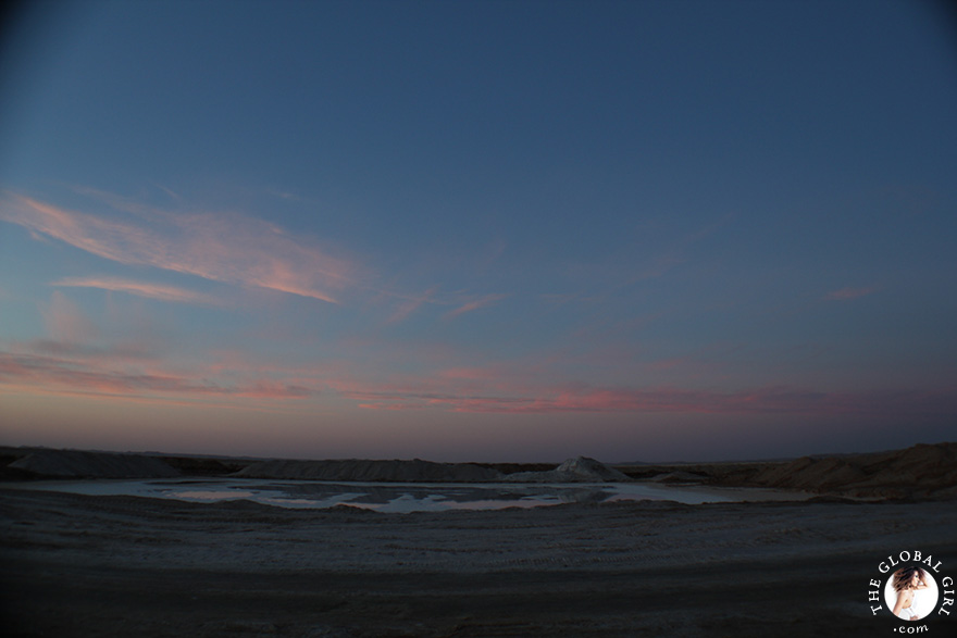 The Global Girl Travels: Sunset at a local salt mine, at Siwa Oasis, Egypt.