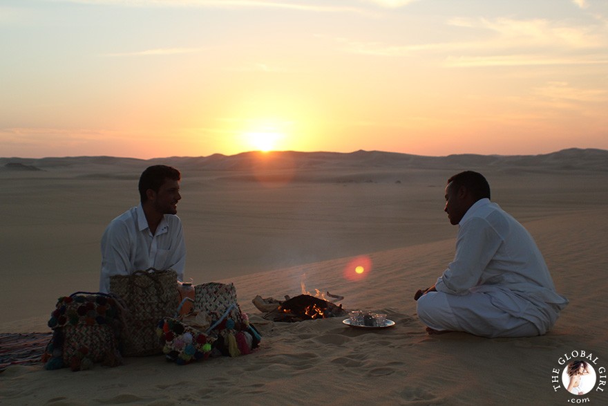 The Global Girl Travels: Traditional Berber Tea in the Sahara Desert, Siwa Oasis - Egypt.