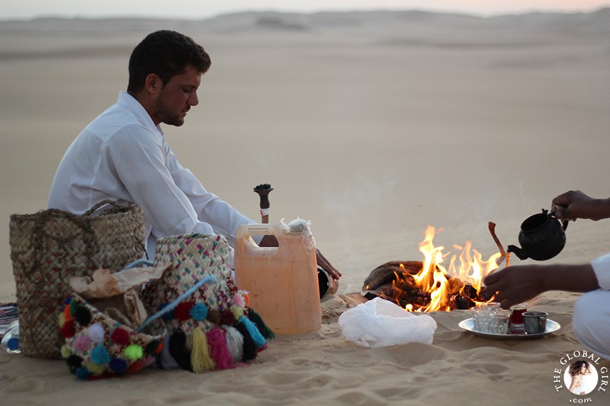 The Global Girl Travels: Traditional Berber Tea in the Sahara Desert, Siwa Oasis - Egypt.