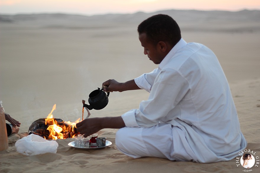 The Global Girl Travels: Traditional Berber Tea in the Sahara Desert, Siwa Oasis - Egypt.