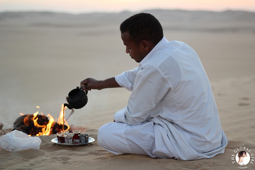 The Global Girl Travels: Traditional Berber Tea in the Sahara Desert, Siwa Oasis - Egypt.