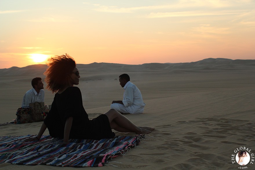 The Global Girl Travels: Hookah smoking and traditional Berber Tea in the Sahara Desert, Siwa Oasis - Egypt.