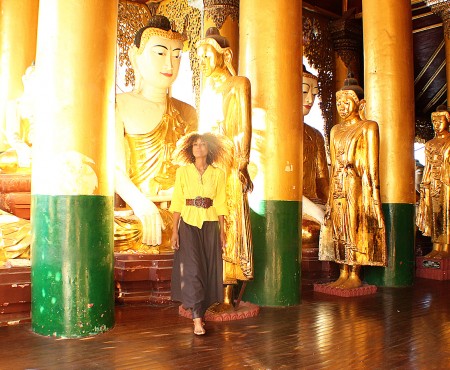 The Global Girl Travels: Ndoema at Shwedagon Pagoda in Yangon, Burma.